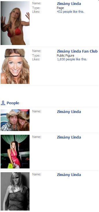 Zimany Linda Facebookon